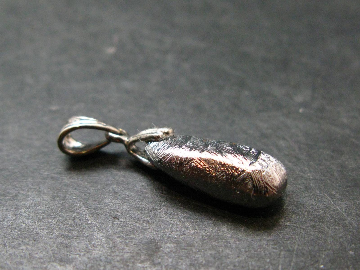 Muonionalusta Meteorite Silver Pendant from Sweden - 1.2" - 3.52 Grams