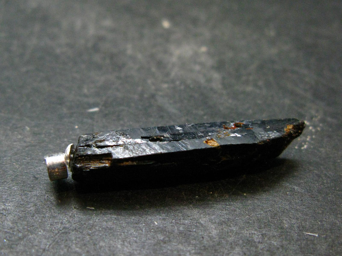 Aegirine Crystal Silver Pendant From Malawi - 1.5" - 3.63 Grams