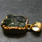Moldavite Tektite Gold Plated Silver Pendant from Czech Republic - 0.8" - 1.60 Grams
