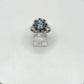 Sky Blue Topaz Sterling Silver Floral Ring – Natural Topaz Jewelry - Size 6