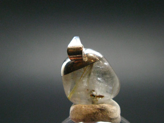 Rutilated Quartz Silver Pendant From Brazil - 1.0"