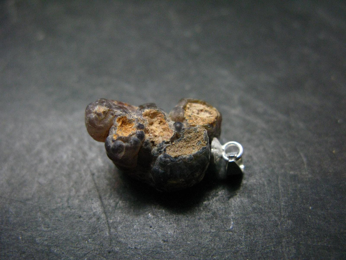 Fire Agate Silver Pendant From Mexico - 1.0" - 3.0 Grams