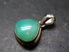 Rich Green Chrysoprase Silver Pendant From Australia - 0.9" - 4.35 Grams
