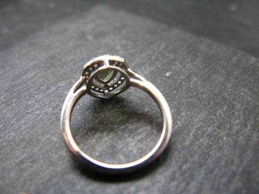Moldavite Sterling Silver Ring From Czech Republic - Size 6 - 2.21 Grams