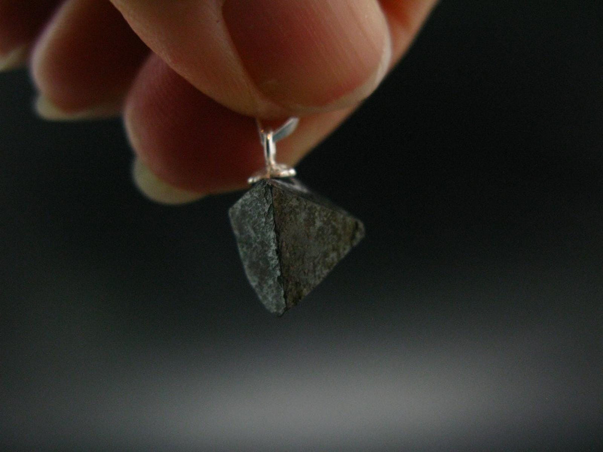 Magnetite Crystal Silver Pendant From Bolivia - 0.7" - 1.66 Grams