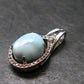 Summer’s Sea!! Rare Polished Cabochon Blue Larimar Pectolite Silver Pendant From Dominican Republic - 0.8" - 2.25 Grams