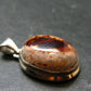 Fire Opal Sterling Silver Pendant From Mexico - 1.2" - 6.45 Grams