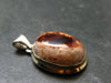 Fire Opal Sterling Silver Pendant From Mexico - 1.2" - 6.45 Grams
