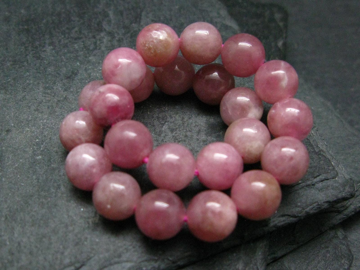 Pink Tourmaline Genuine Bracelet ~ 7 Inches ~ 8mm Round Stones