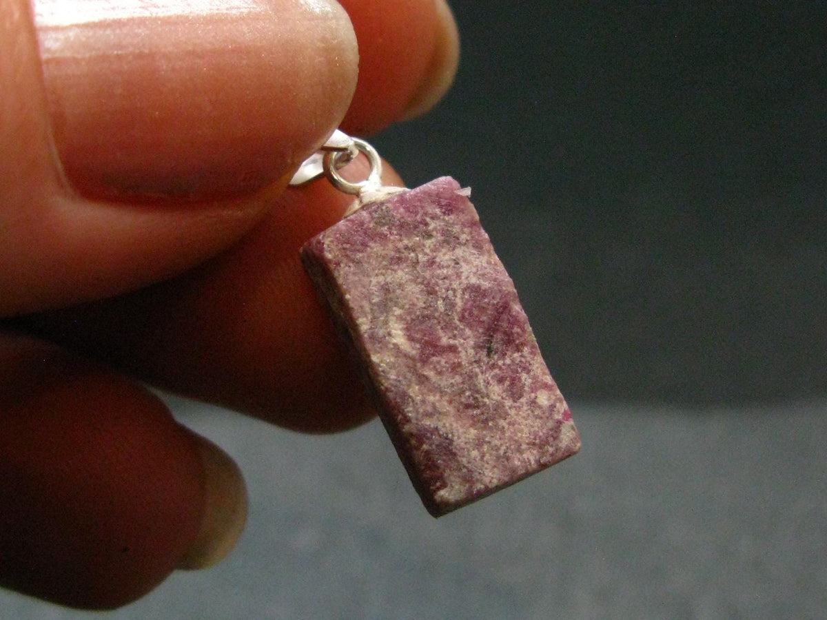 Bixbite Red Emerald Beryl Silver Pendant From Utah USA - 5.95 Carats - 0.9"