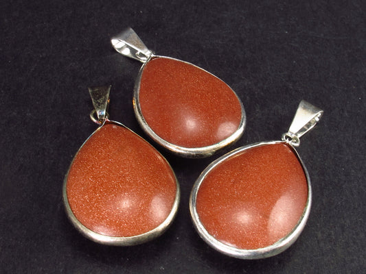 Lot of 3 Goldstone Pendants