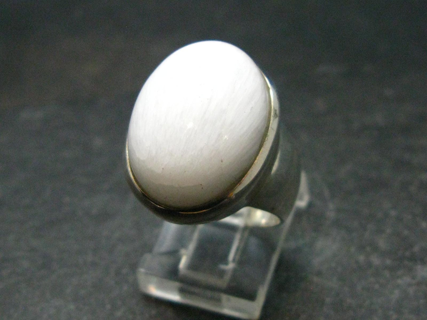 Scolecite Sterling Silver Ring From India - Size 7.50