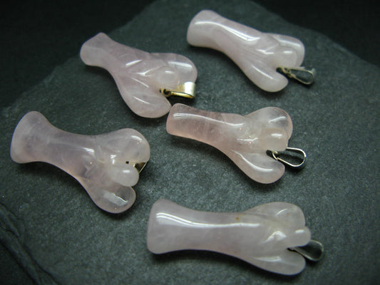 Lot of rose quartz angels Pendants from Brazil