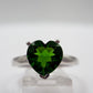Green Helenite Heart Ring – Sterling Silver Romantic Gemstone Statement Ring