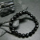 Black Tourmaline Genuine Bracelet ~ 7 Inches ~ 8mm Round Facetted Beads