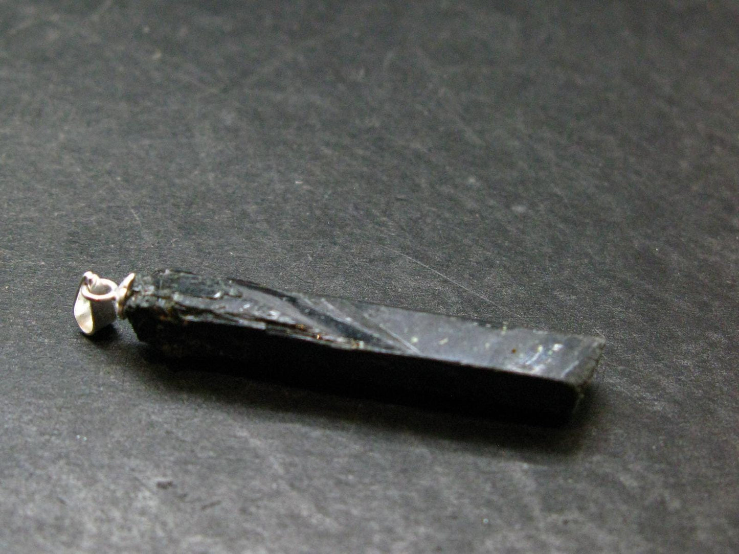 Aegirine Crystal Silver Pendant From Malawi - 1.8" - 4.49 Grams