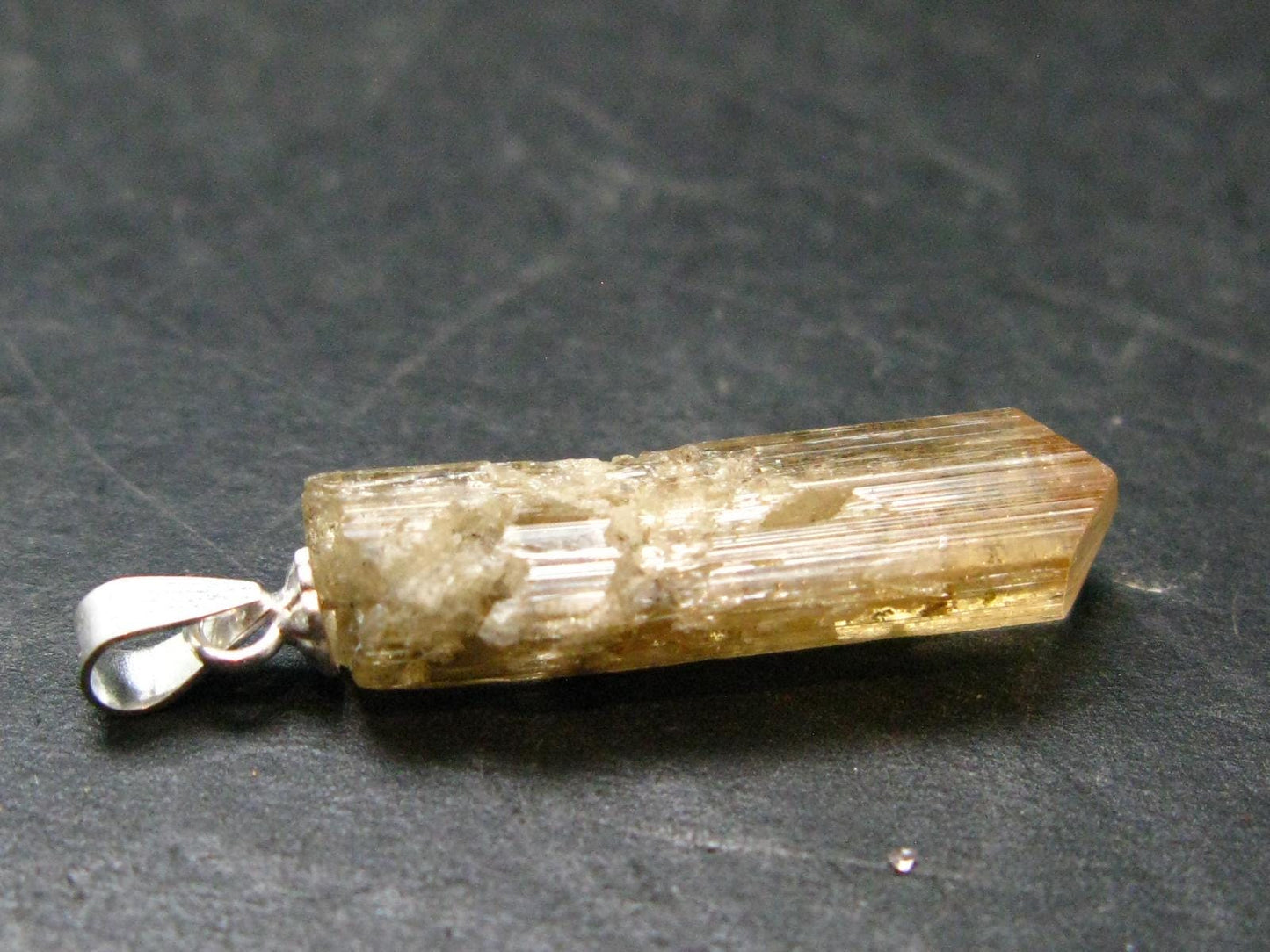 Imperial Topaz Crystal Pendant From Brazil - 1.2" - 2.11 Grams