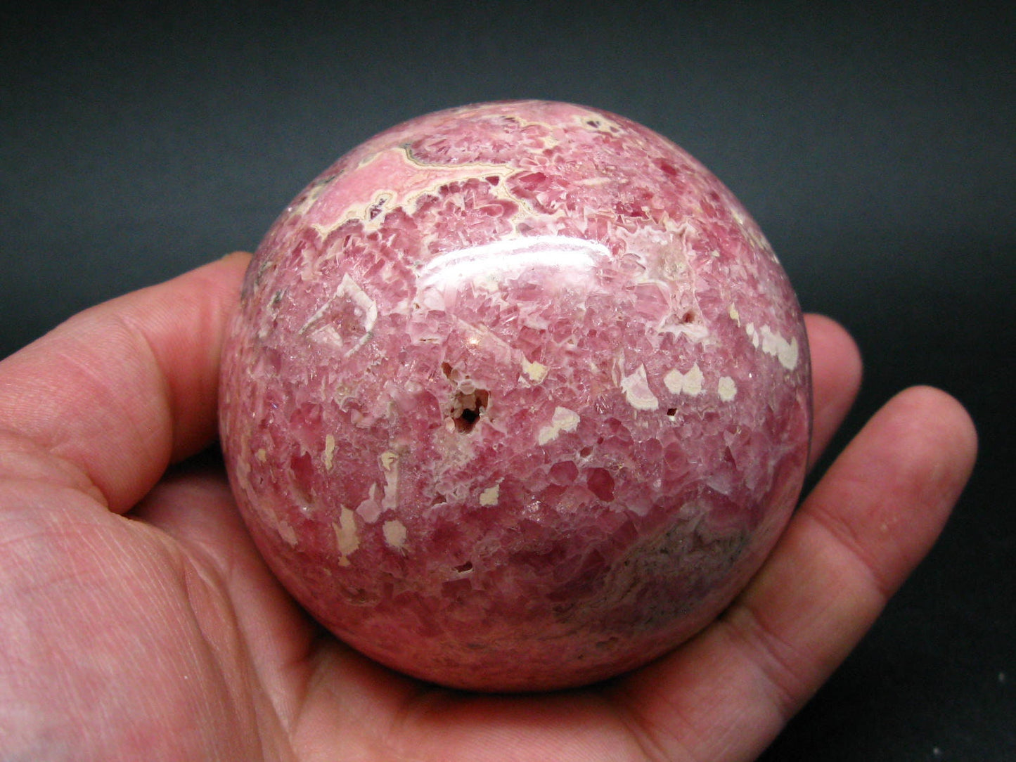 Rhodochrosite Sphere Ball from Argentina - 2.9" - 709 Grams