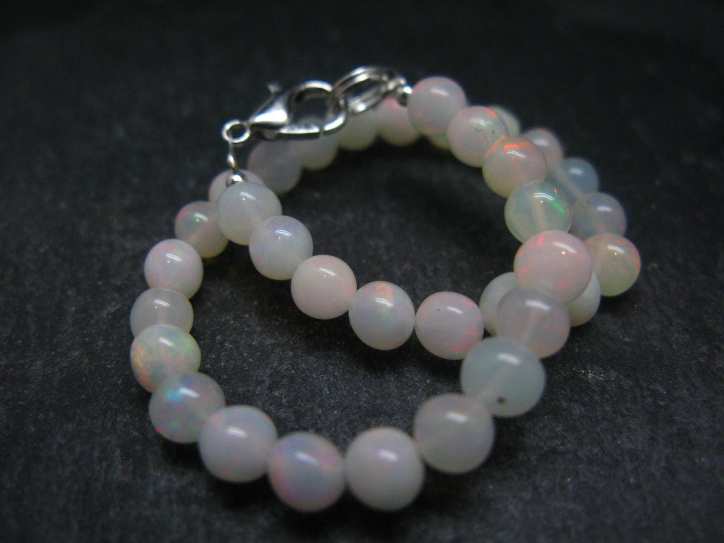 Precious Opal Genuine Bracelet ~ 7 Inches ~ 5mm Round Beads