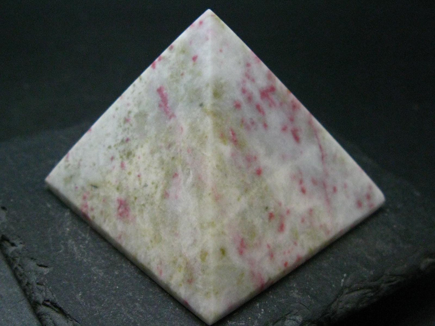 Large Cinnabar in Quartz Pyramid from Peru - 153.51 Grams - 2.2"