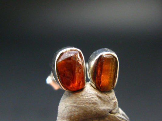 Zincite Zinkite Stud Earrings Sterling Silver From Poland - 1.54 Grams