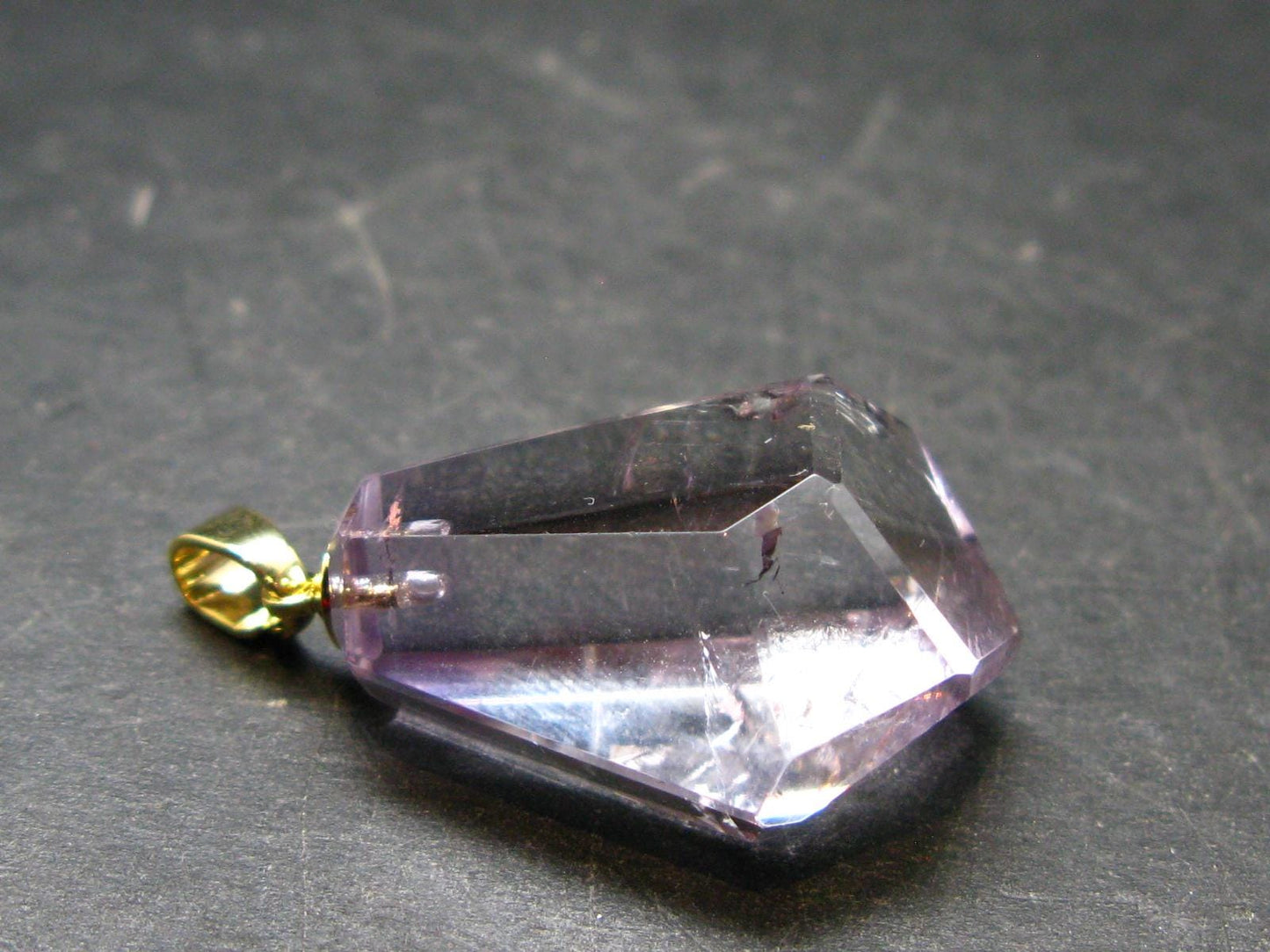 Amethyst Sterling Silver Gold Plated Pendant From Brazil - 1.4" - 8.66 Grams