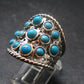 Genuine Turquoise Sterling Silver Ring - 9.48 Grams - Size 9.25