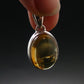 Yellow Citrine Gem Oval Sterling Silver Pendant From Brazil - 1.1" - 6.22 Grams
