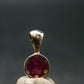 Ruby Crystal Silver Pendant from Africa - 0.5" - 0.64 Grams