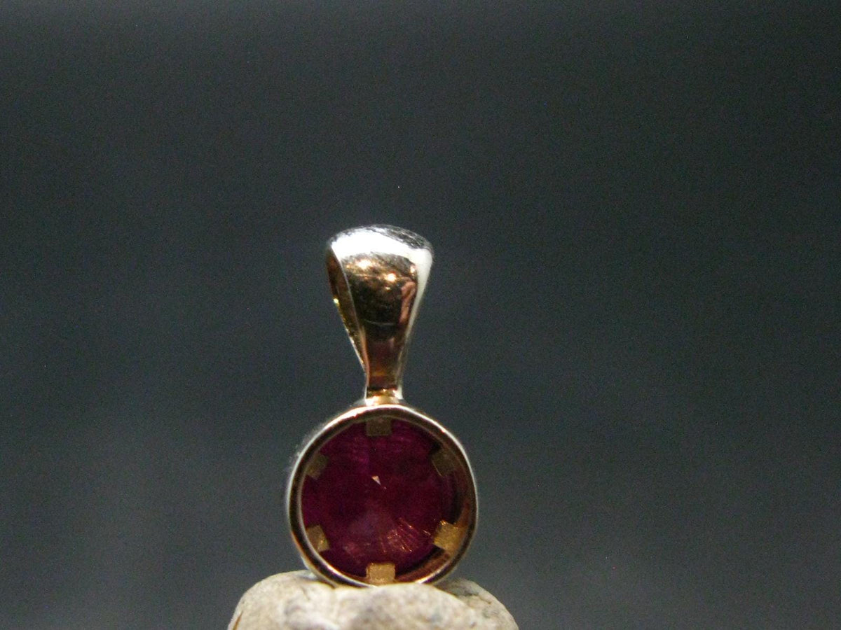 Ruby Crystal Silver Pendant from Africa - 0.5" - 0.64 Grams