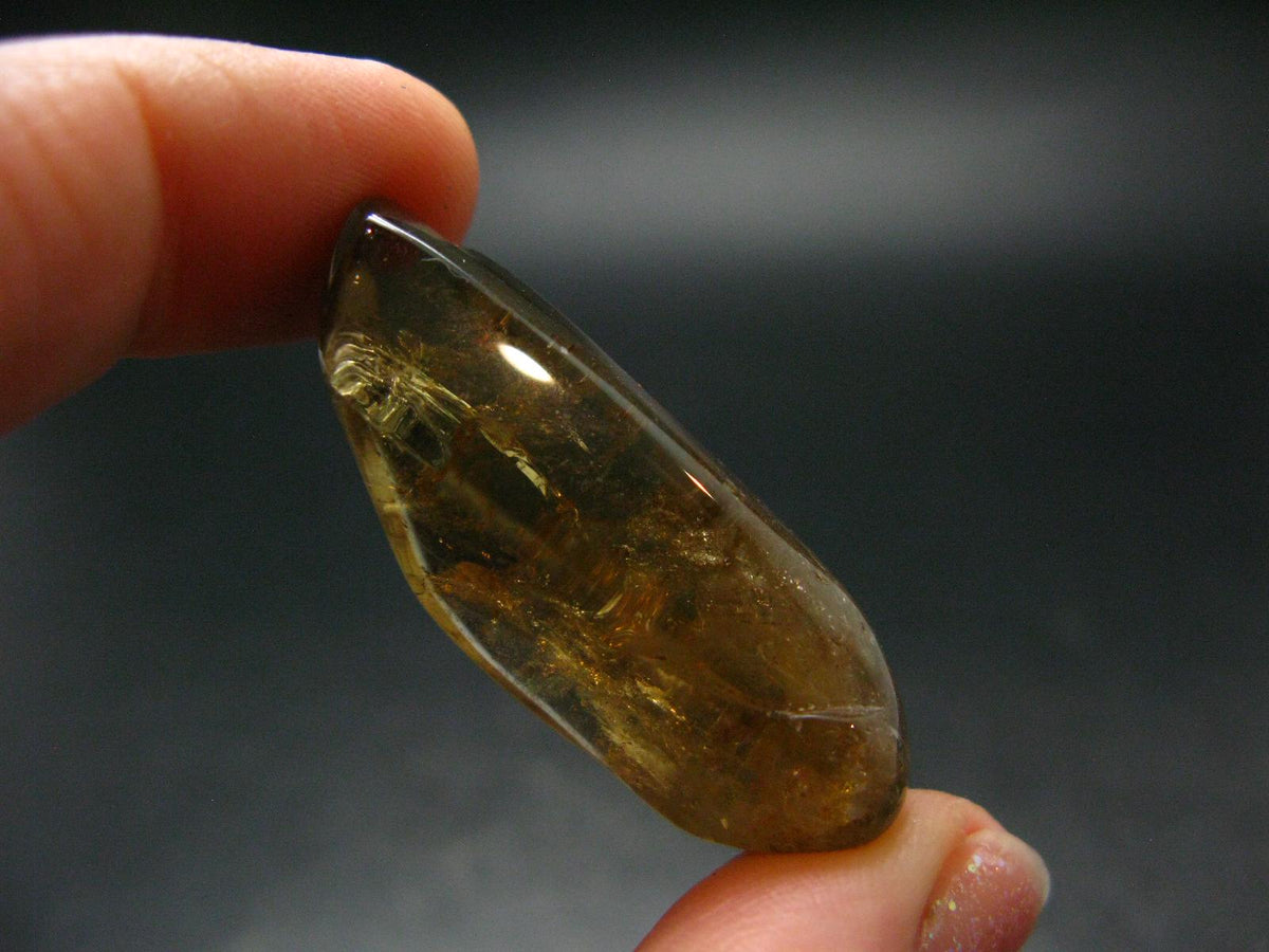 Nice Untreated Rich Yellow Citrine Tumbled Crystal from Zambia - 56.65 Carats - 1.6"