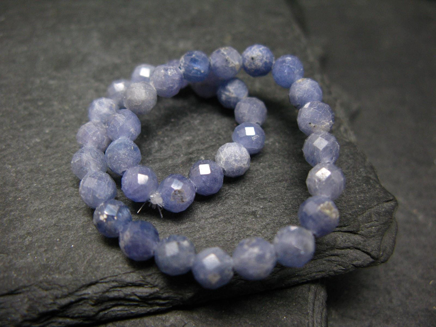 Tanzanite Genuine Bracelet ~ 7 Inches ~ 6mm Facetted Beads