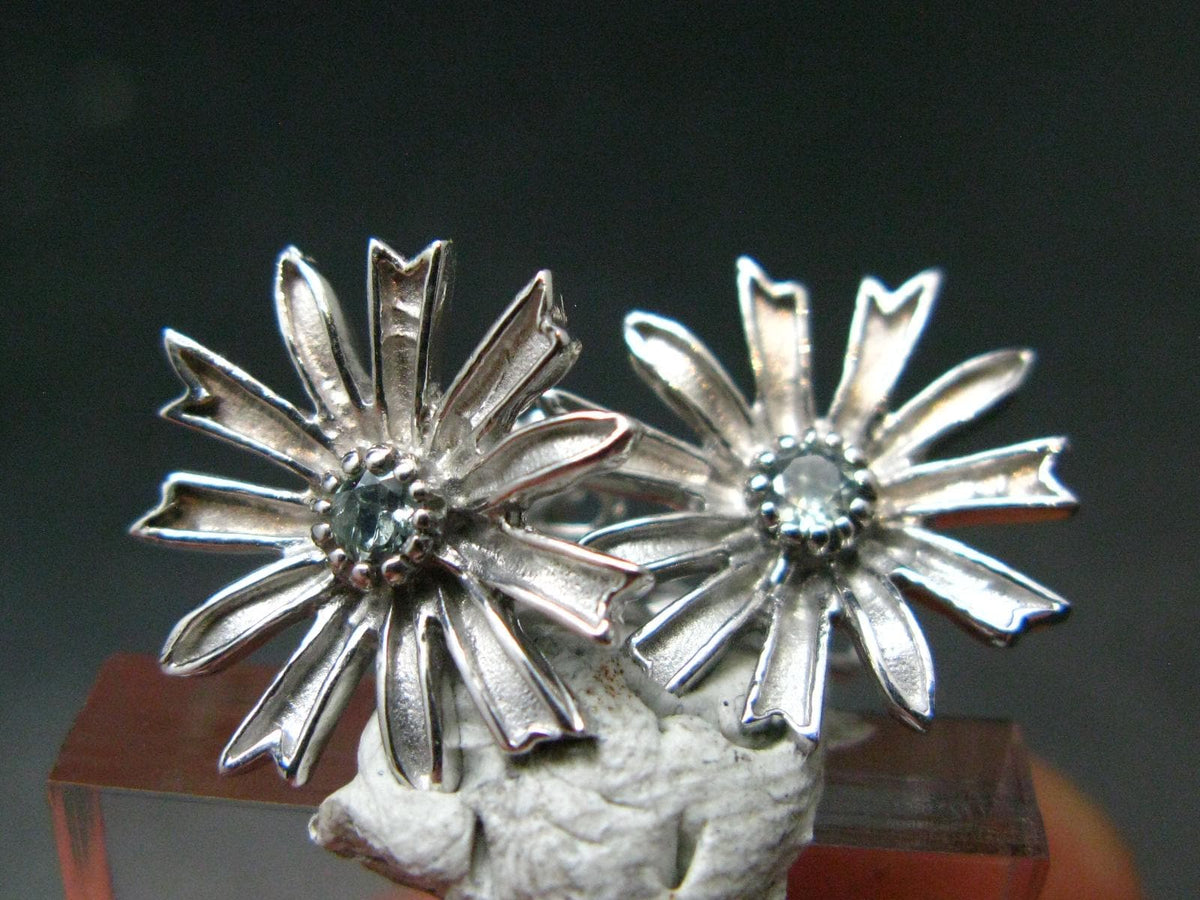 Alexandrite Gem Silver Stud Earrings From Russia - 3.10 Grams