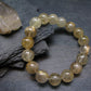 Rutilated Quartz Genuine Bracelet ~ 7 Inches ~ 12mm Round Beads