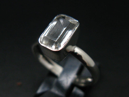 Phenakite Phenacite Crystal Silver Ring From Russia - Size 8 - 2.18 Grams