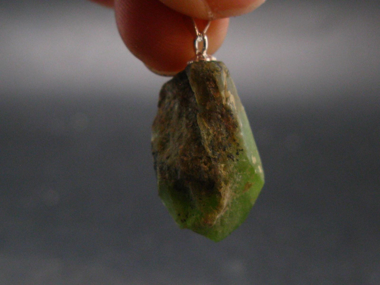 Peridot Olivine Pendant in SS From Arizona - 1.2" - 6.03 Grams