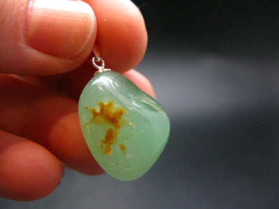 Chrysoprase Silver Pendant From Australia - 1.1" - 5.34 Grams