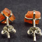 Natural Raw Shiny Sunstone Studs Earrings In Sterling Silver - 0.6"