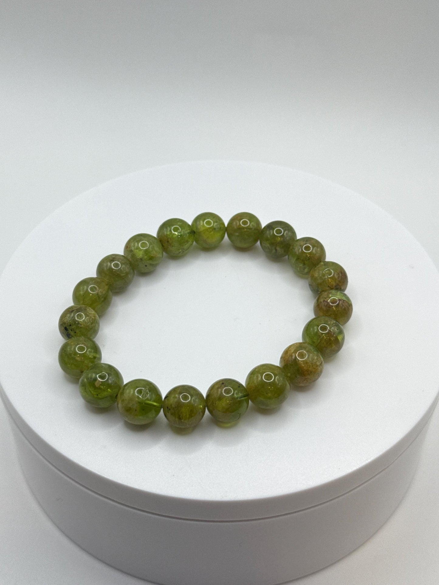 Natural Peridot Bead Bracelet | August Birthstone Jewelry