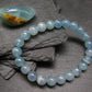 Lemurian Aquatine Calcite Genuine Bracelet ~ 7 Inches ~ 8mm Round Beads