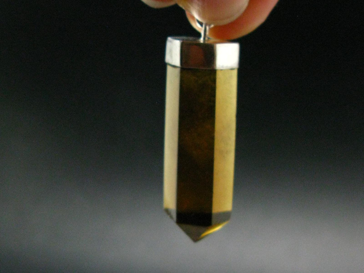 Natural Unheated Citrine Sterling Silver Pendant from Zambia - 2.0" - 12.32 Grams