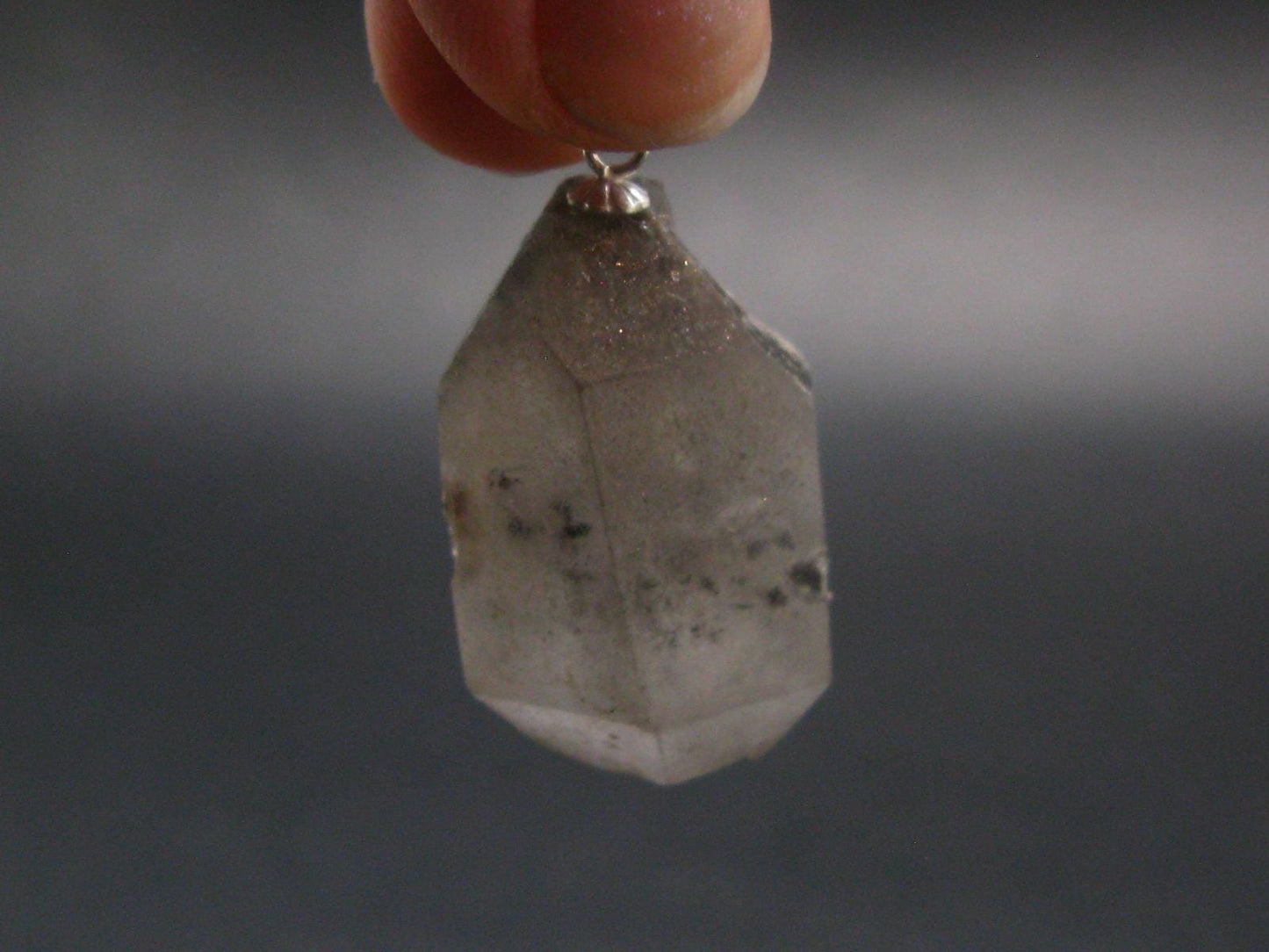 Nice Terminated Tibetan Black Quartz Pendant from Tibet - 1.3" - 9.2 Grams