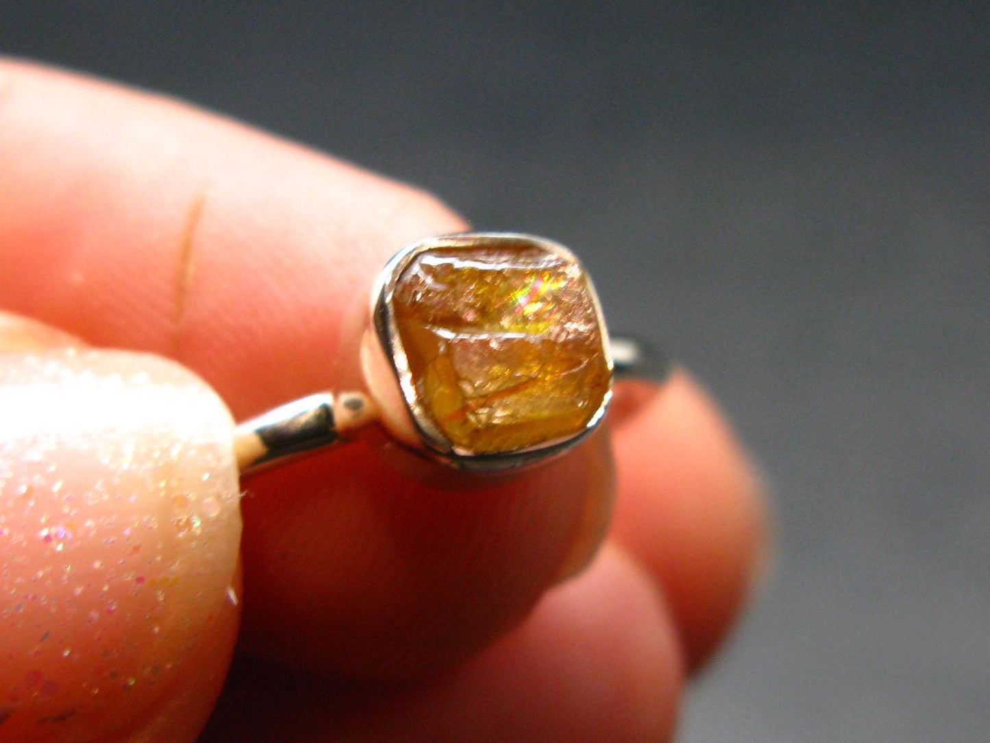 Sphalerite Silver Ring From Spain - Size 7 - 1.94 Grams