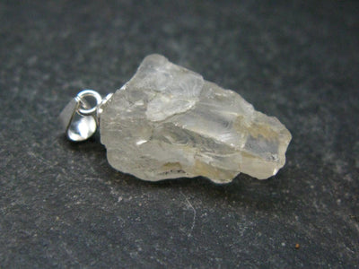 Clear Petalite Crystal Silver Pendant from Brazil - 1.0" - 1.95 Grams