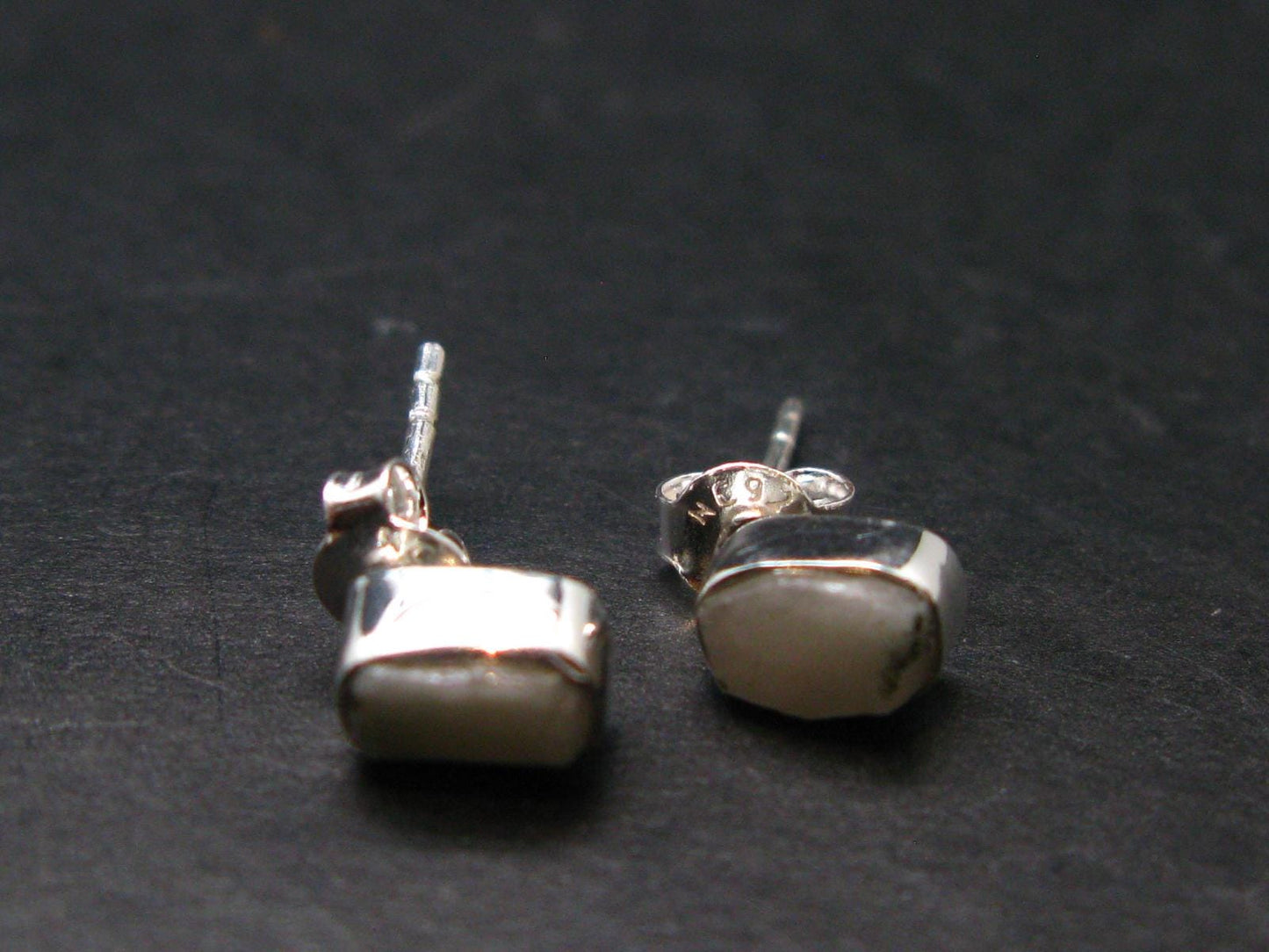 Phenakite Phenacite Stud Earrings From Brazil - 0.5" - 1.24 Grams