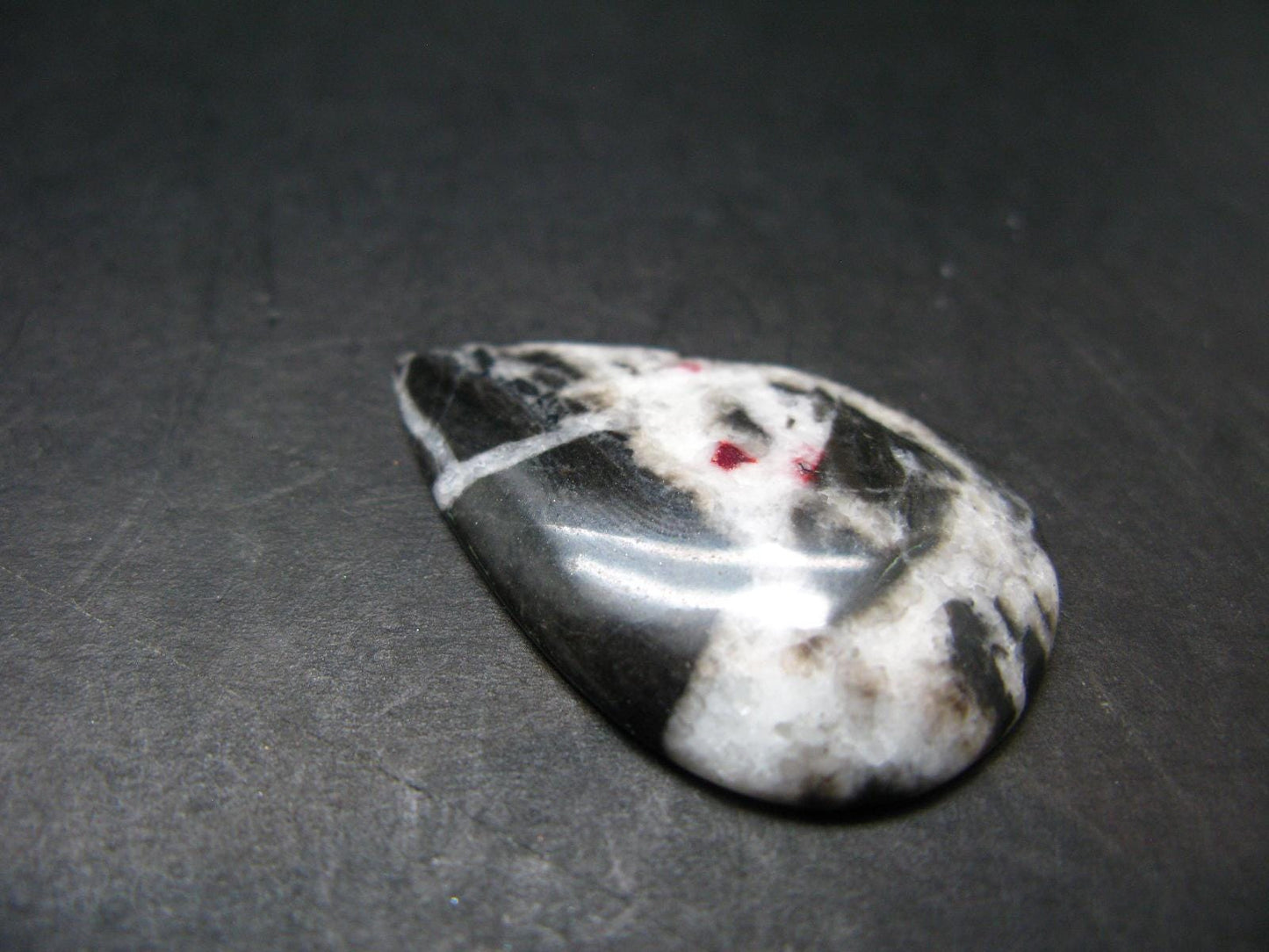Cinnabar in Dolomite Cabochon from China - 5.79 Grams - 37 x 24 mm
