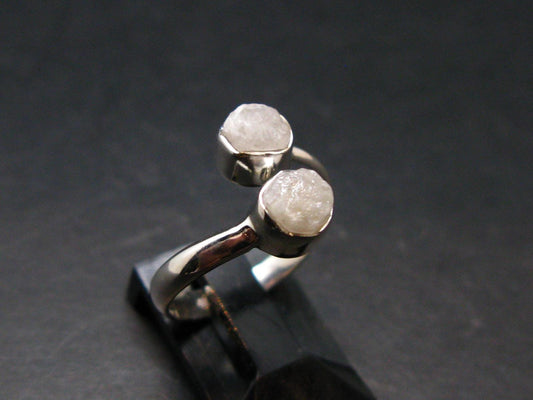 Very Rare White Cryolite 925 Silver Ring from Greenland - Size 7 - 2.34 Grams