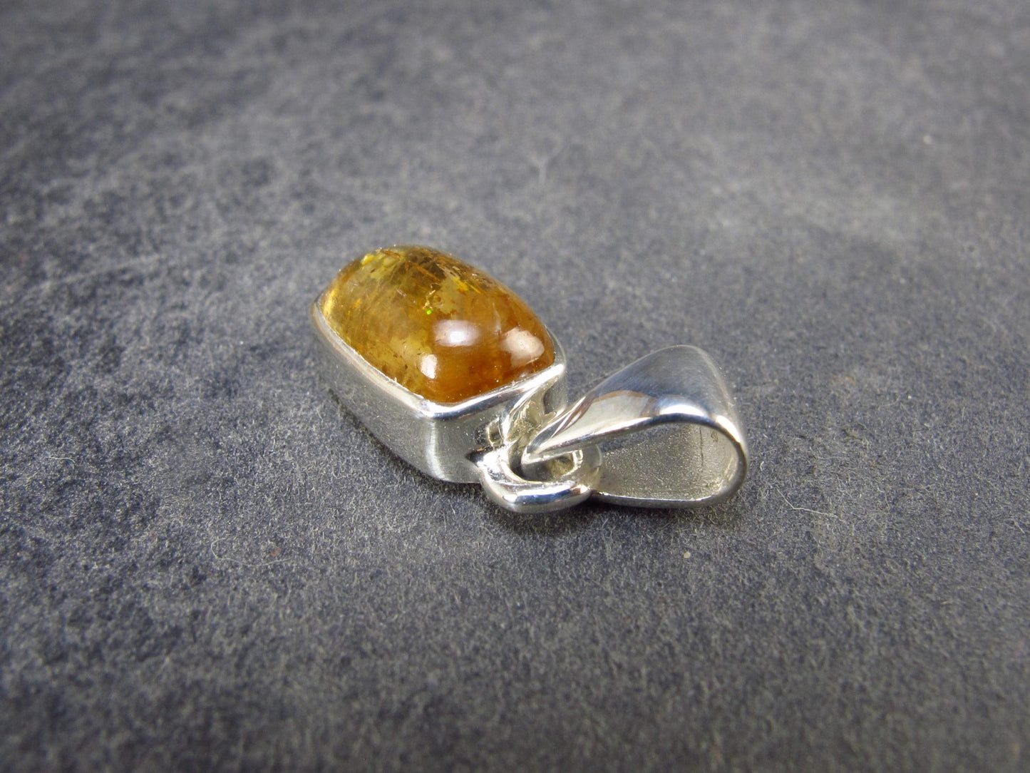 Imperial Topaz Crystal Silver Pendant from Brazil - 0.8" - 2.22 Grams