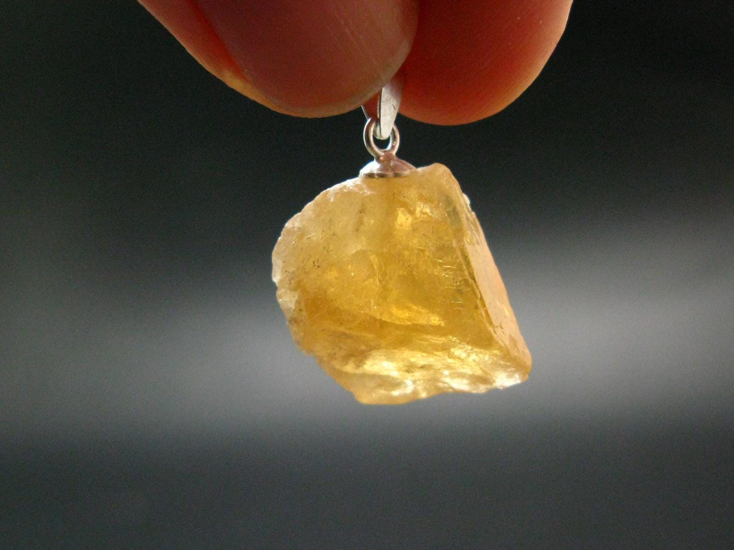 Scheelite Crystal Silver Pendant From China - 0.9" 7.43 Grams