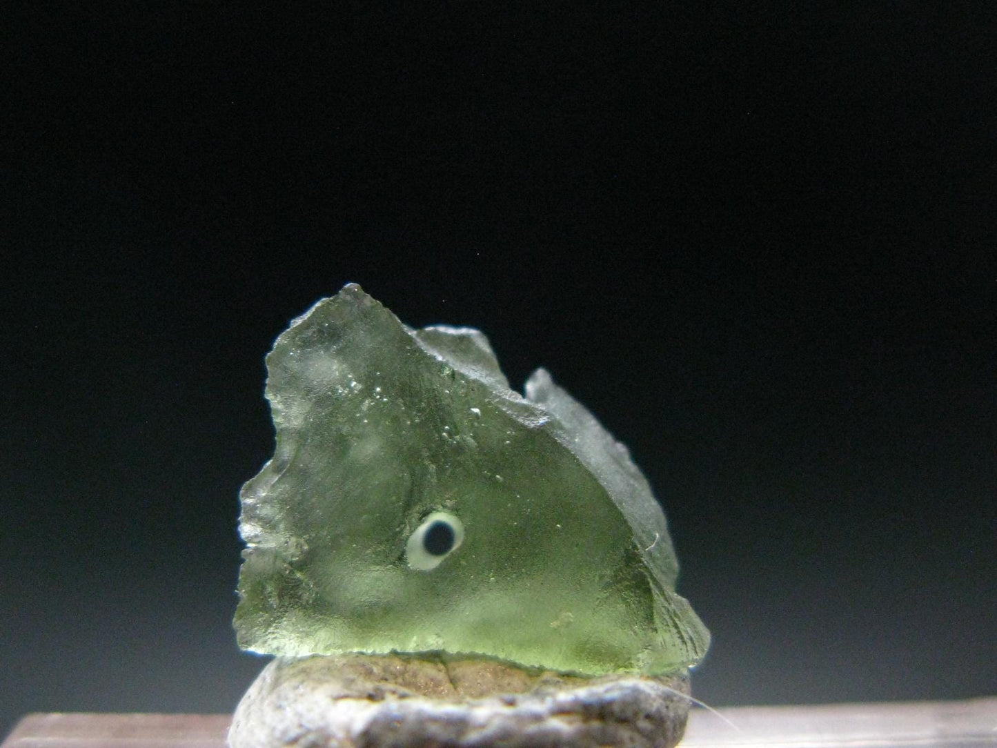 Moldavite Tektite Raw Bead from Czech Republic - 11 mm - 1.65 Carats